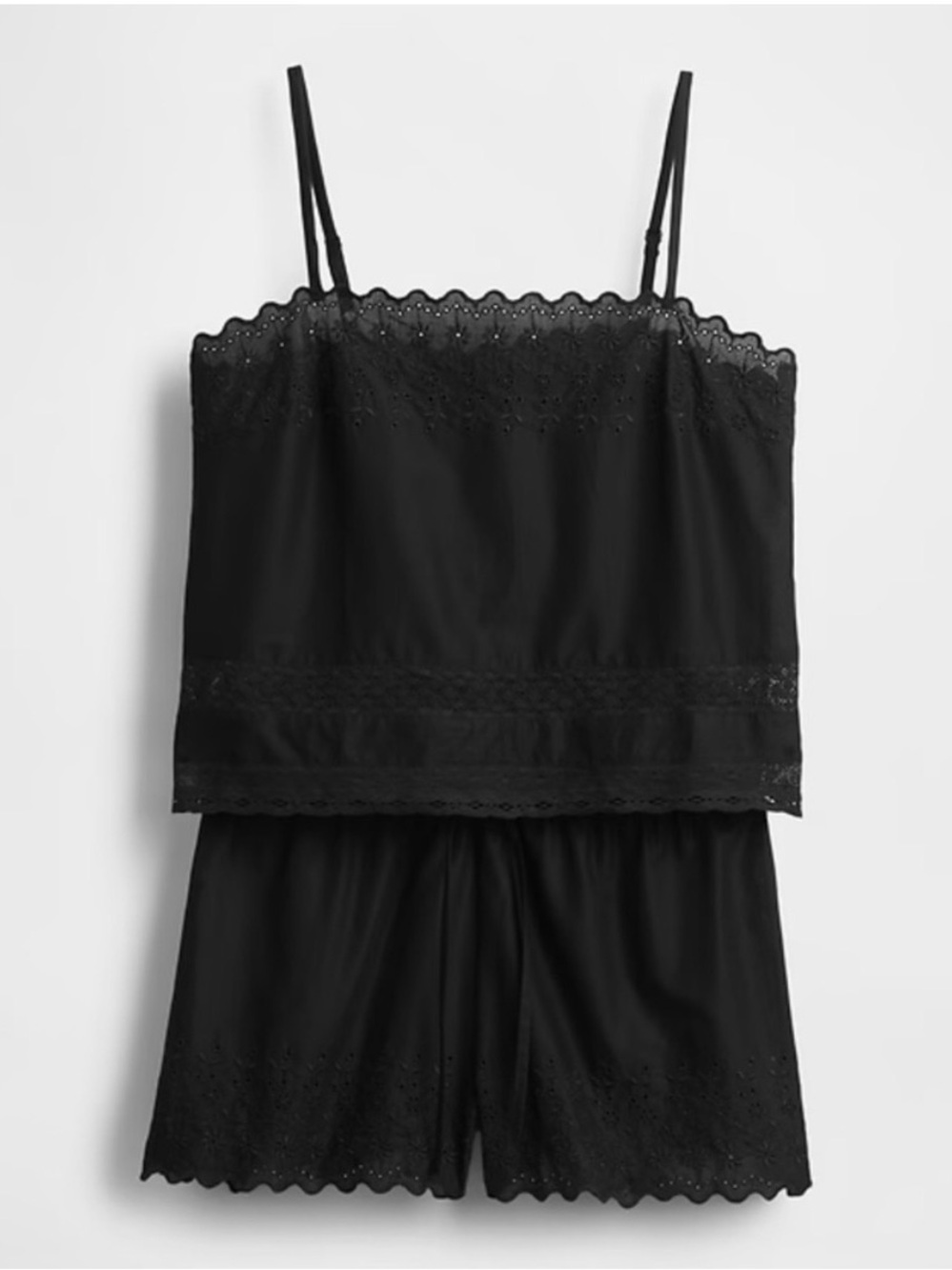 Gap Body Black Embroidered Tank & Shorts Lounge Set Size XS
